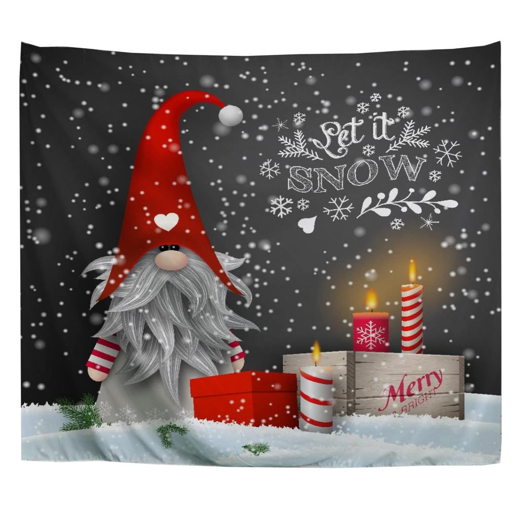Christmas Themed Cute Snowman Printed Pattern Tapestry Home Living Room Bedroom Dormitory Wall Decoration Tapestry