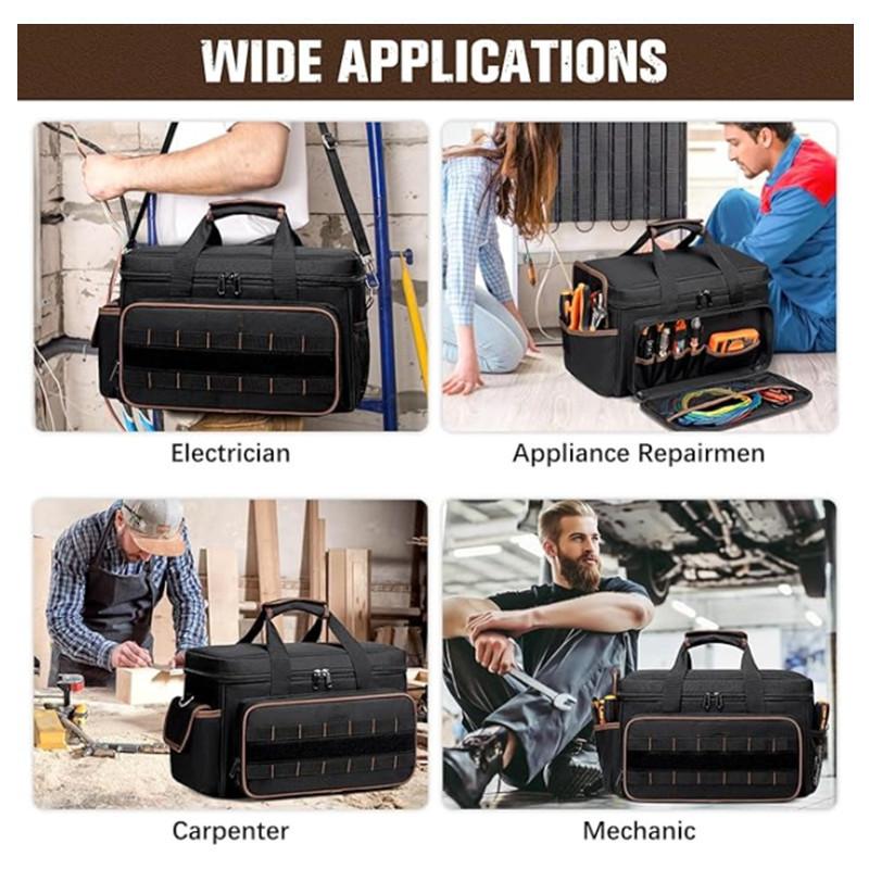 Heavy Duty Oxford Cloth 17inch Tool Bag With Zipper Closure For Daily Work
