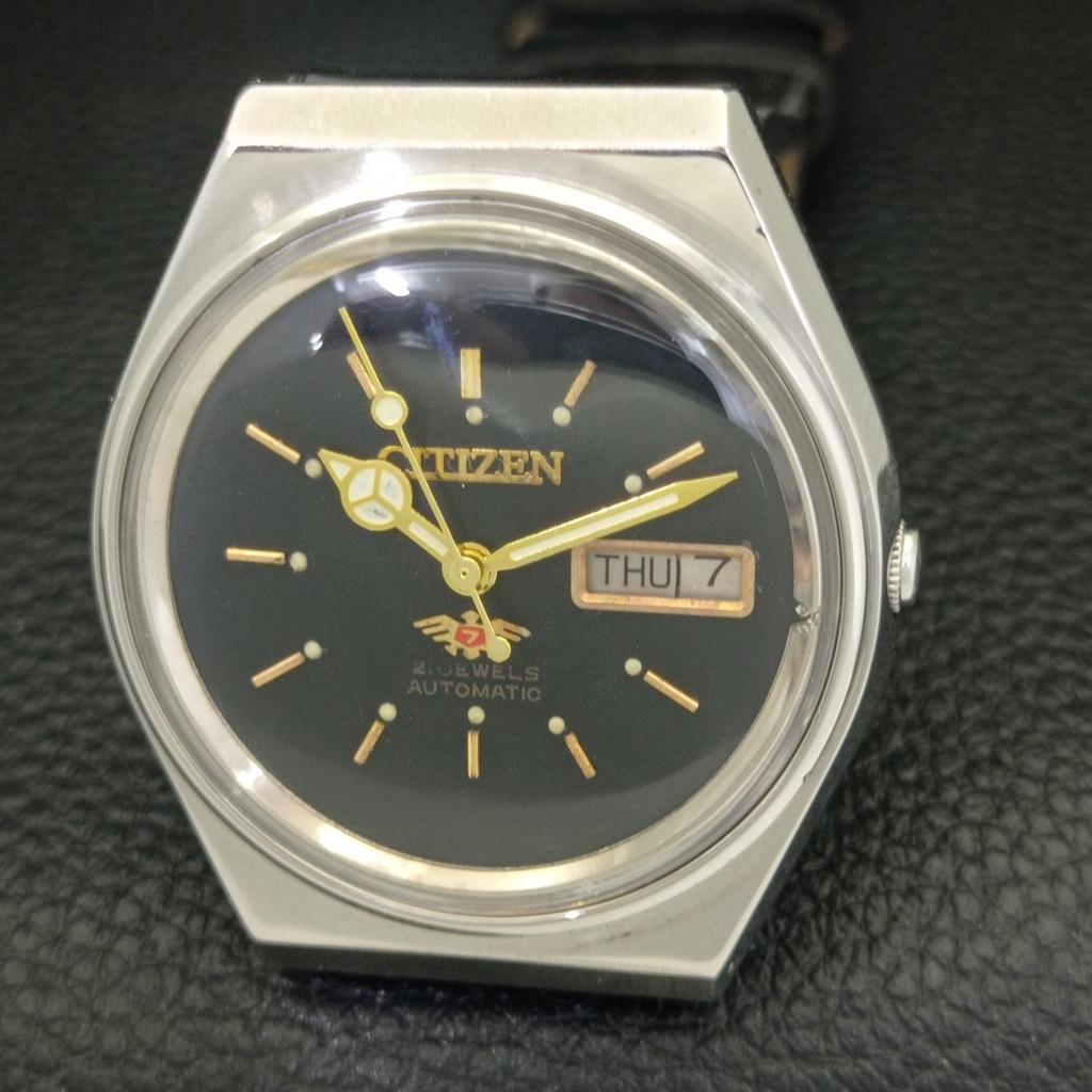 AUTOMATIC VINTAGE CITIZEN 8200 JAPAN MENS BLACK COLOR DIAL WATCH A702125-5 R208-a702125