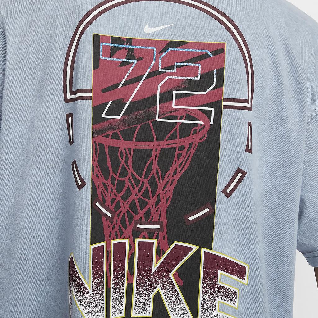 Nike High Basketball Series Nk Tee M90 Oc Dna Logo Gradient Crew Neck Short Sleeve T-Shirt Men Tops Gray FZ8094-065