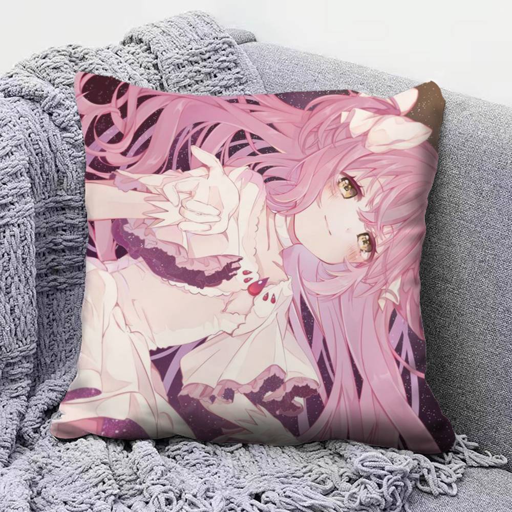 Madoka Kaname Anime Girl Puella Magi Madoka Magica Pillow Covers Home Sofa Cushion Covers and Aecorative Custom