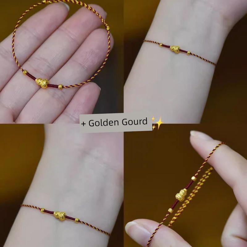 

Пятисторонний Бог Богатства Пятисторонний Бог Богатства Ремешок с покрытием из 18-каратного золота Счастливый плетеный вручную шнур Национальный стиль Белый парный браслет Red Gold Fulu Hand Rope