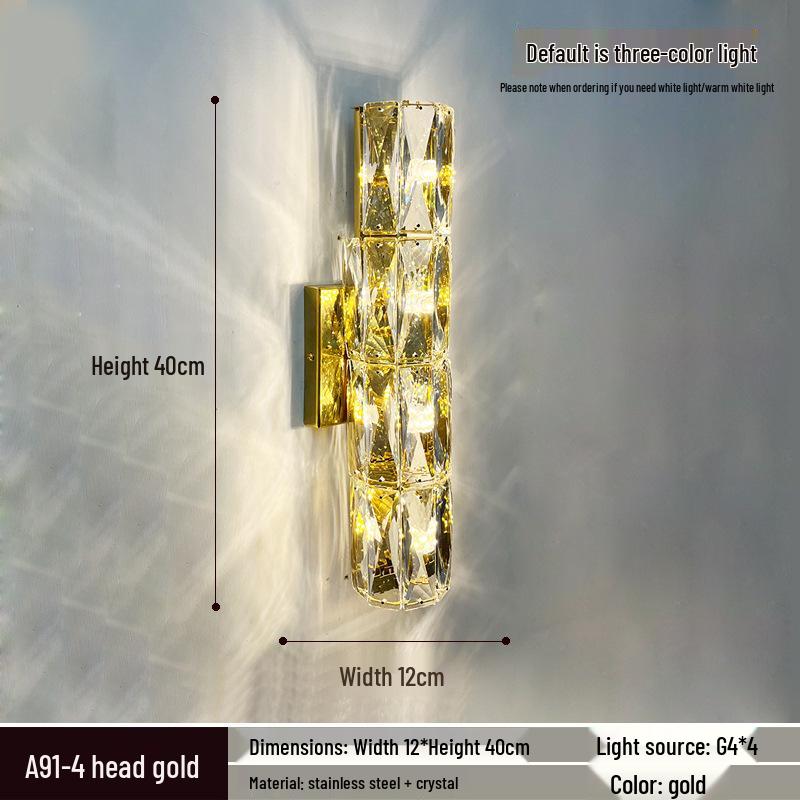 Elegant Crystal Wall Lamp: Minimalist Design for Bedrooms, Living Rooms, Stairs, and Hallways