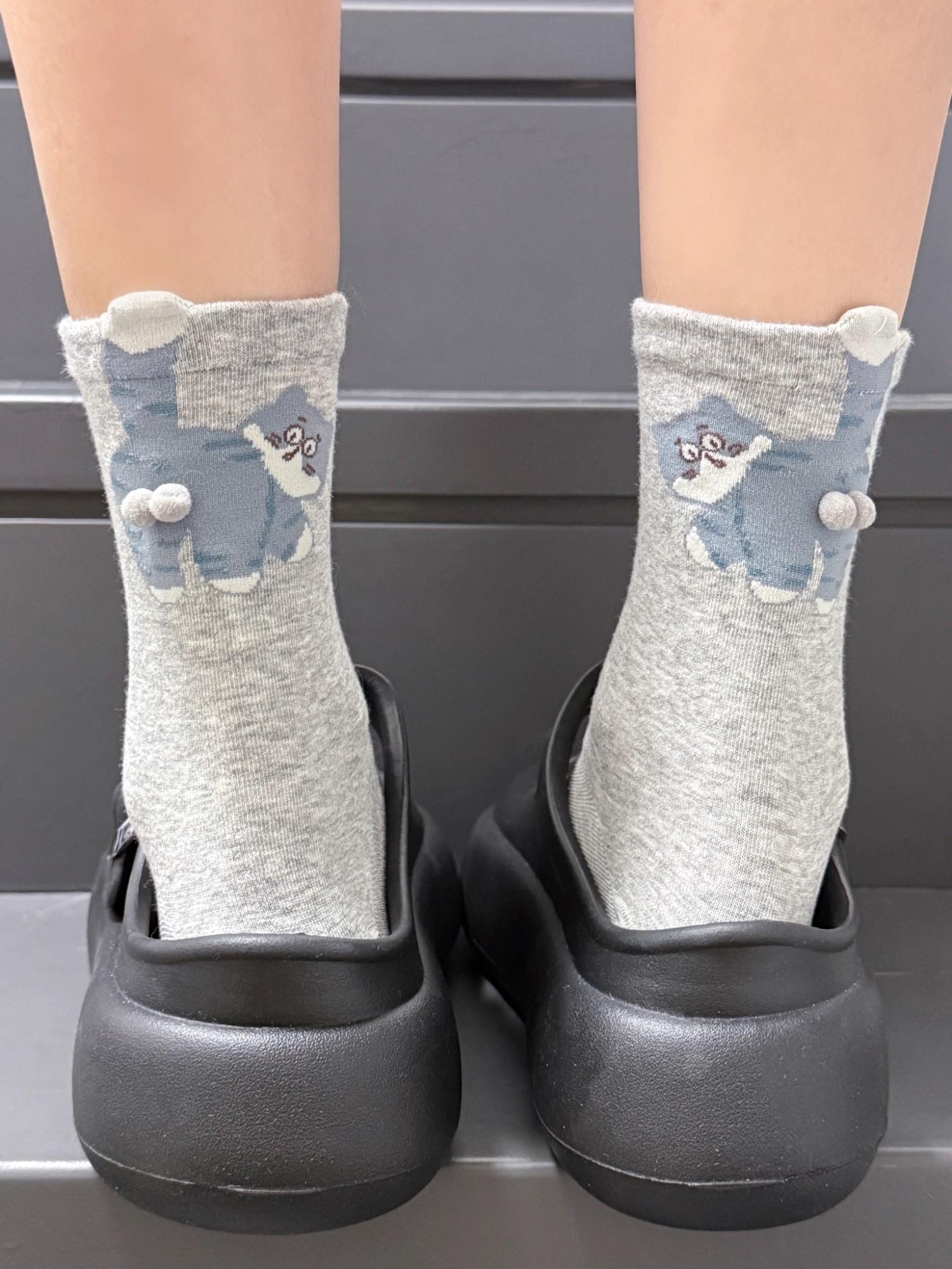 

1/2/3pairs Cartoon Cute 3D Cat Butt Mid-Tube Socks Cotton Soft Socks Funny Cat Egg Floor Sock for Women Girls Couple Gifts One Size