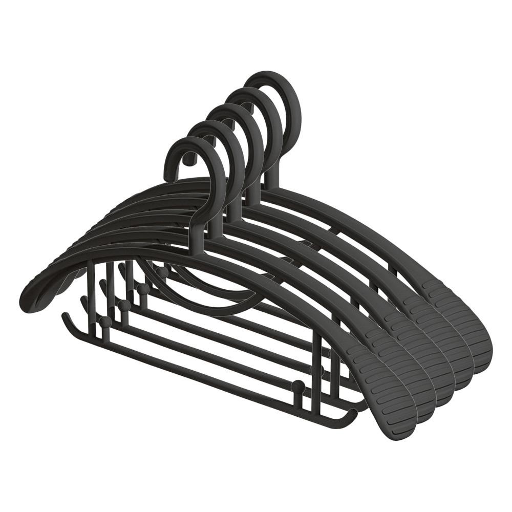 5 Pcs/Set Plastic Non-slip Clothes Hanger Wide Shoulder Adult Size Plastic Clothes Hanger Thickened Clothes Drying Rack