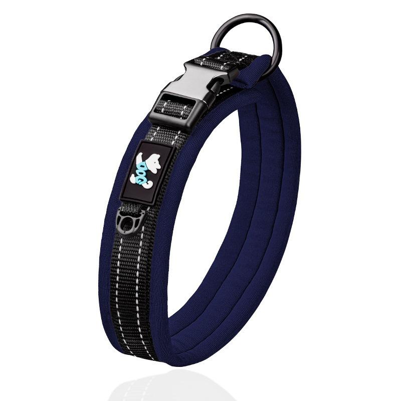 Pet Collar Adjustable Size Night Reflective Webbing Space Cotton Breathable Pet Collar