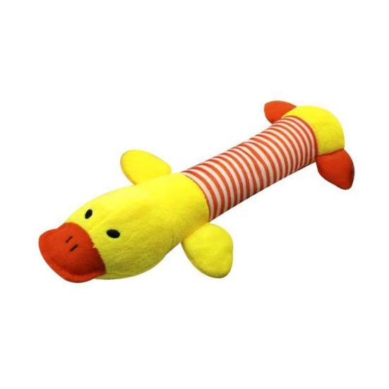 Dog Plush Toy Soft Stuffed Animal Puppy Chew Toy Squeaky Plush Duck Elephant Interactive Play Pet Tug Toy for Puppies Small Breeds Delicate Chewers