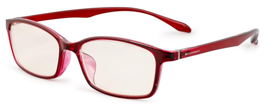 ESCHENBACH Bifocal Reading Glasses, Blue Light Blocking, PC Viewer, Clear Red, +2.5 Degrees, 2993-1225