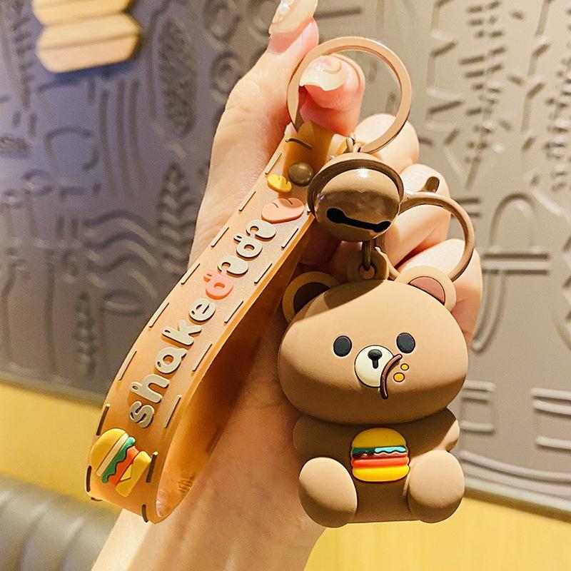 

Мультяшные животные силиконовый брелок очаровательный кулон для рюкзака аксессуар для ключей автомобиля Bear