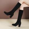 The New Long Boots In Autumn and Winter Are Elastic But Knee Boots, Thick Heels Are Thin, and High Boots Do Not Fall Off. Women's High-heeled Boots