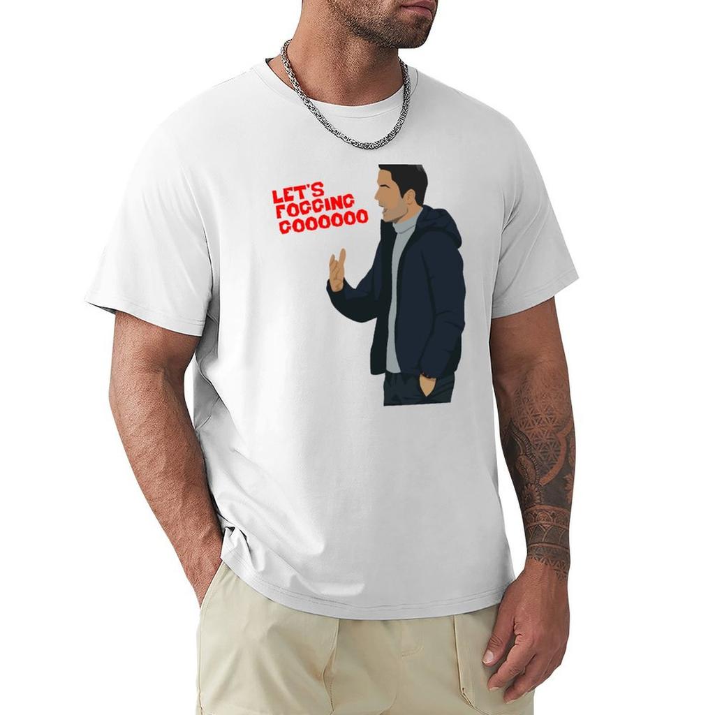 Mikel Arteta Let's Fogging Go T-Shirt Blue Archive Korean Fashion Slim Fit T Shirts for Men