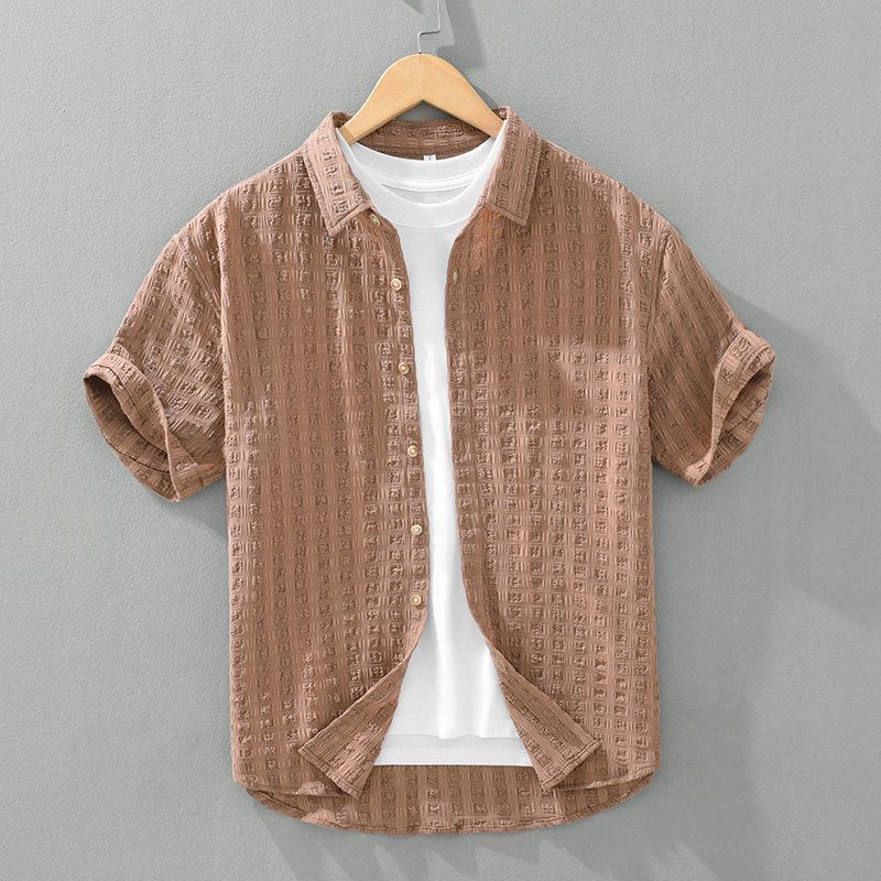 Men's Summer Short-Sleeve Shirt, American Style, Trendy Brand, Cool and Stylish, High-End Feel, Loose Half-Sleeve Jacket