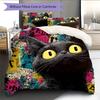 Cat Head Pattern Bedding Quilt Set  Home Decoration  Gift (1 * duvet cover + 2 * pillowcase  without core)