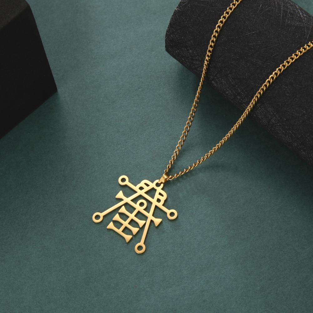 My Shape Sigil of Anubis Ipos Stainless Steel Men Necklace Egyptian God of Decay Embalming Funerals Ankh Gothic Egypt Necklace