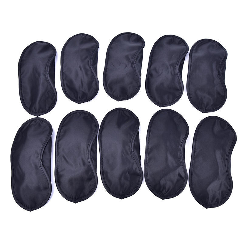 10Pcs Eye Mask Shade Cover Blindfold Night Sleeping Black New,