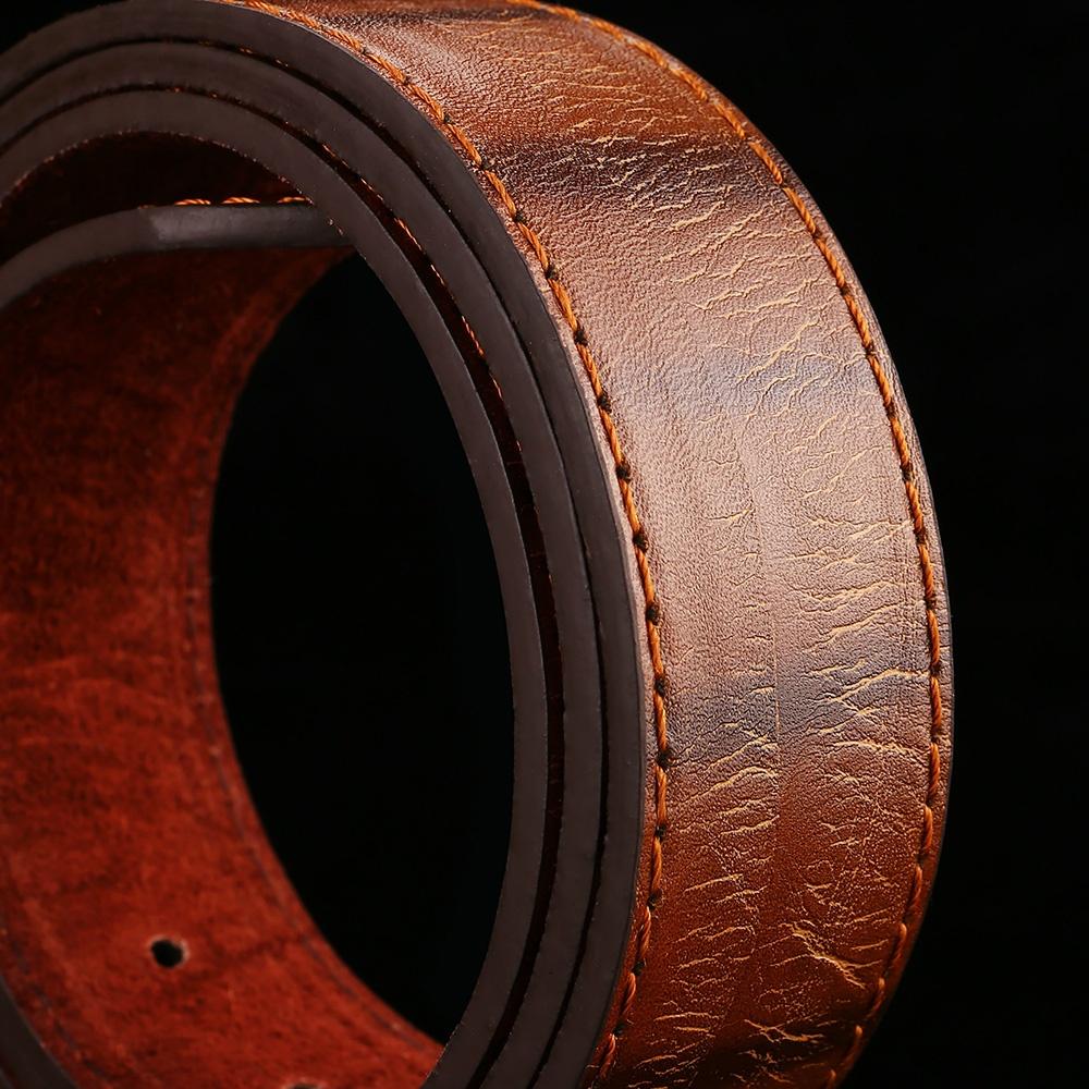 Mens PU Leather Belt Snap-On Buckle Solid Strap Ceinture 4 Colors Jeans Belts