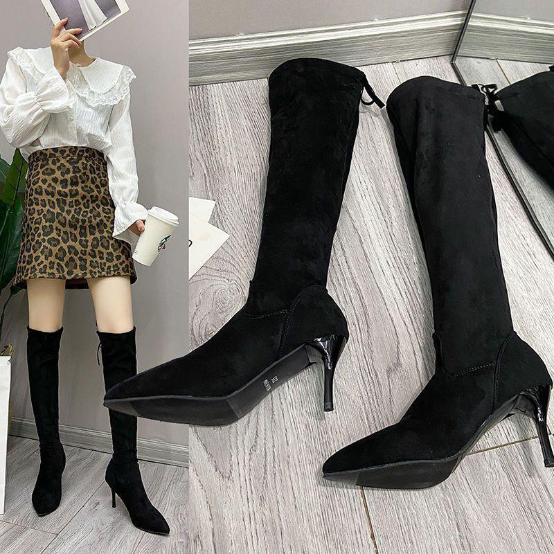 Pointed boots over the knee women's slim high heels 2025 autumn and winter new women's sexy high-end thin heel small boots