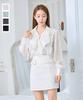 Salon De Seoul Christine Tweed H-Line Mini Skirt [Ivory/Mint/Charcoal/Black]