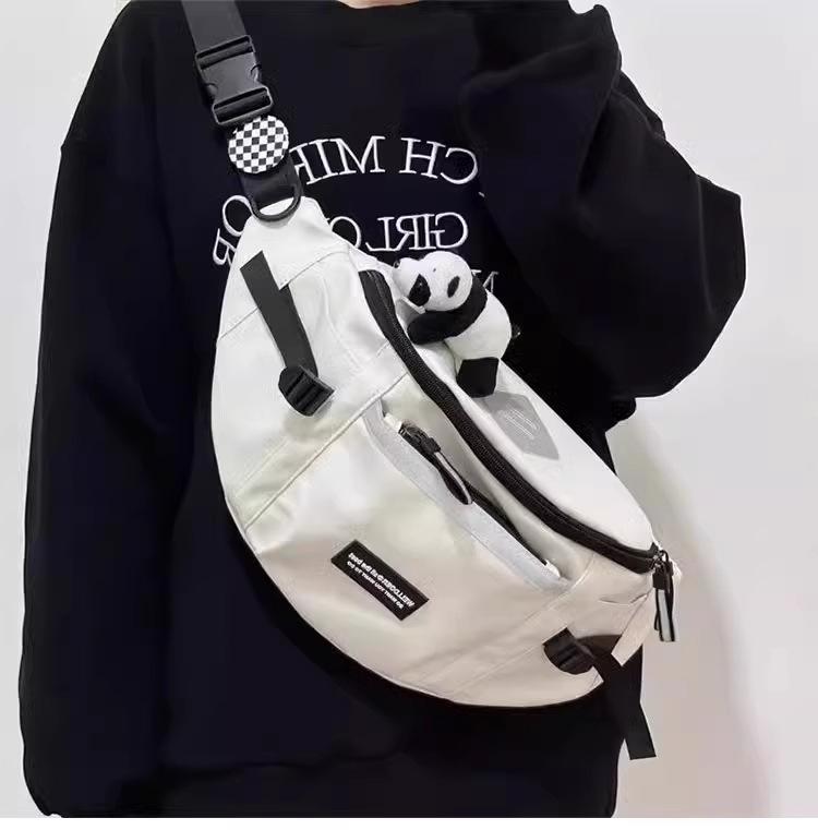 Japanese Workwear Style Messenger Bag: Versatile Men's Waist, Shoulder, & Chest Bag for Sport, Cycling & Casual Use