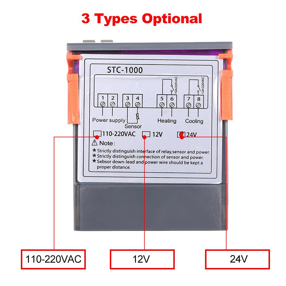 -1000 Digital Temperature Controller Heating Cooling Centigrade Thermostat with Sensor