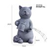 Solar Cat Garden Statue Light: Outdoor Resin Ornament for Lawn Decoration.
