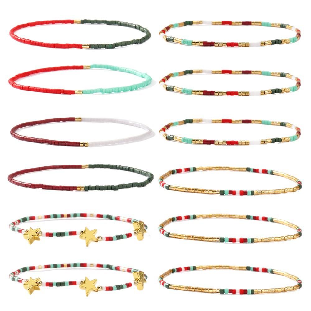 12pcs Cute christmas Rope Charm Girls Kids Bracelets Jewelry Friendship Gift