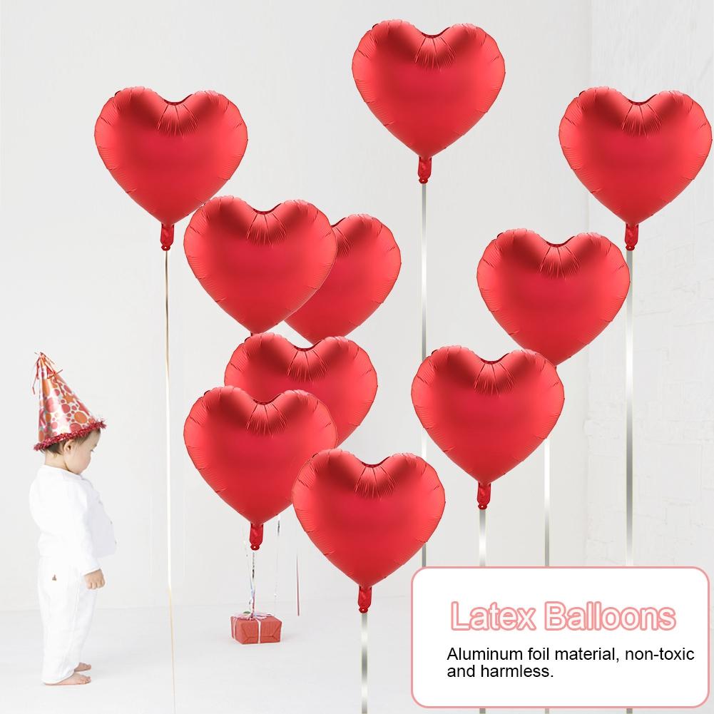 10 STÜCKE 18" Mehrfarbige Herzförmige Latexballons Hochzeitsfeier Dekor Ballon(rot)