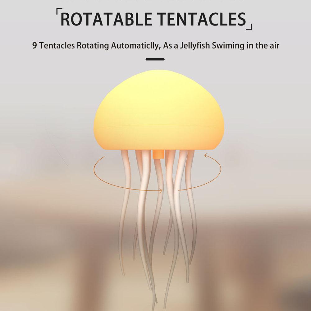 Jellyfish Lamp Voice Control Jellyfish Night Light Rechargeable Jellyfish Bedside Lamp Jellyfish Desk Lamp for Home Office Decor