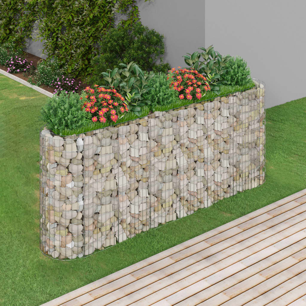 Gabion Raised Bed Galvanized Iron 260 X 50 X 100 Cm