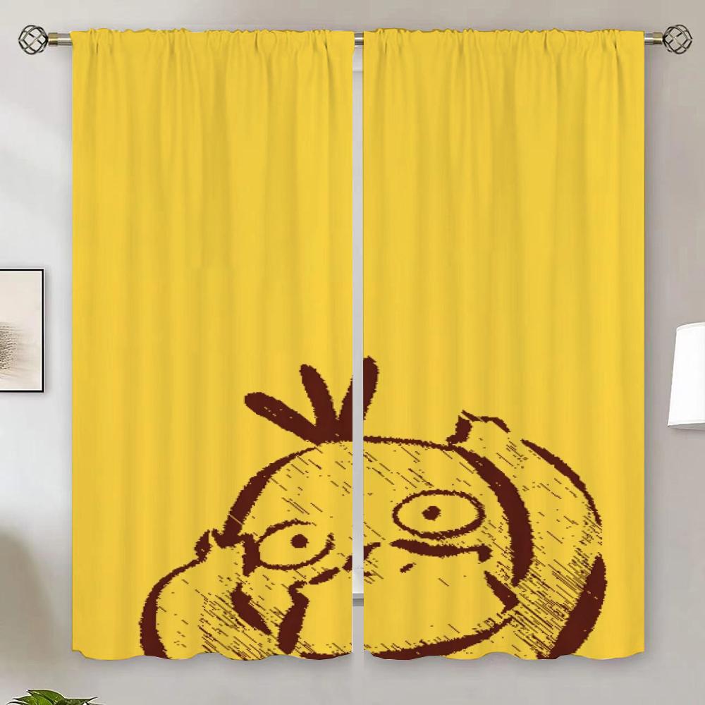 Cortinas para Interior de P-Poke-mon para Decoración de Dormitorio Tentáculos Cortina Opaca 100% Cortina para Salón Lazos Partición