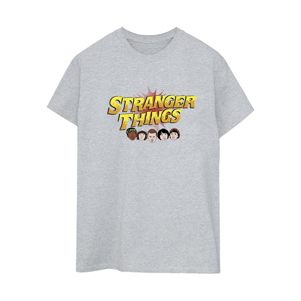Netflix Womens/Ladies Stranger Things Comic Heads Cotton Boyfriend T-Shirt