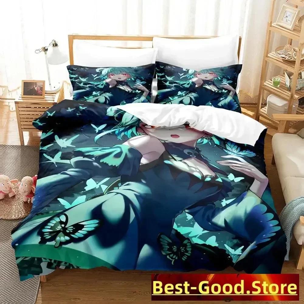 Vtuber Hololive Uruha Rushia Bedding Set Cartoon Anime Three-Piece Set Adult Kid Bedroom Duvetcover Sets 3D Kawaii Cute Girls