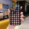 TK popular iPhone15 black and white plaid mobile phone case Apple 17 anti-drop magnetic transparent mobile phone case 14promax