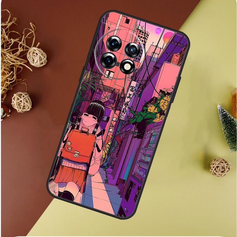 Vaporwave Glitch Anime For OnePlus Nord 4 CE 3 2 Lite N20 N30 9 10 Pro 8T 9RT 10T 10R 13R 12R 11 12 13 Phone Case