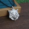 Nordische Mythologie Wolfskopf Halskette für Männer Punk Charm Schmuck Geschenk Wikinger Stil
