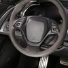 Car Steering Wheel Cover Molding Cover Trims Accessories Compatible for Chevrolet Corvette C7 2014-2019 Carbon Fiber Look Steering Wheel Accessories