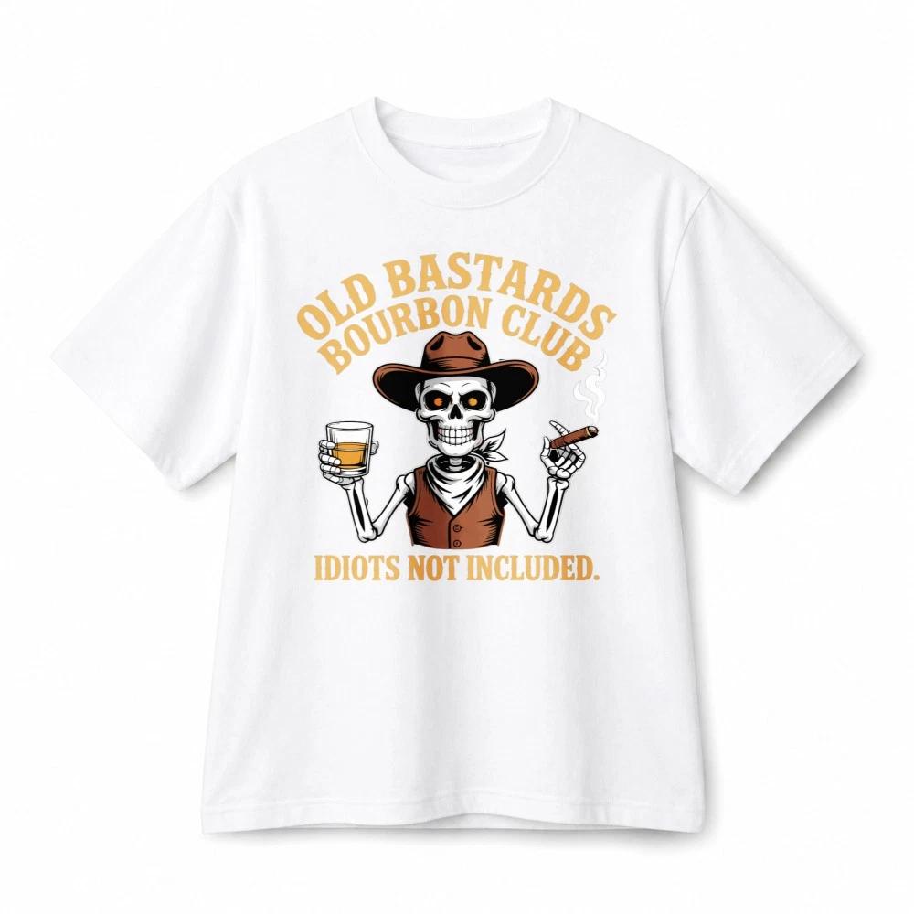 Old Bastards Bourbon Club Skull Cowboy Retro Graphic Cotton T‑Shirt Unisex XL