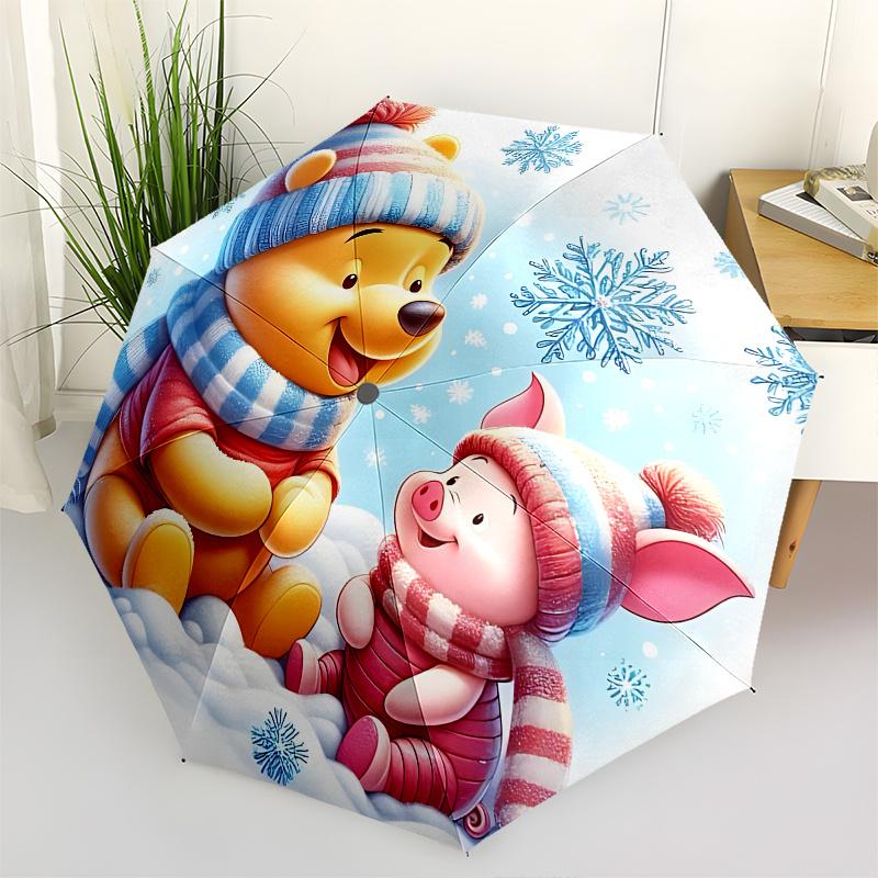 

Winnie the Pooh, Piglet Automatic Opening and Closing Umbrella, Compact Travel Umbrella, Lightweight and Portable, Suitable for Beach Commut
