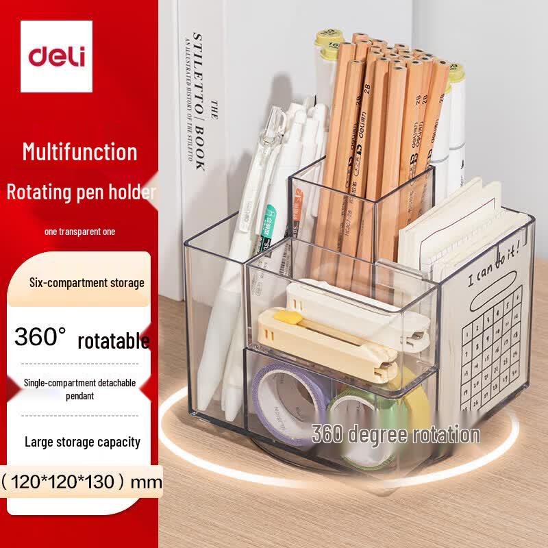 Deli Rotating Pen Holder and Desktop Organizer