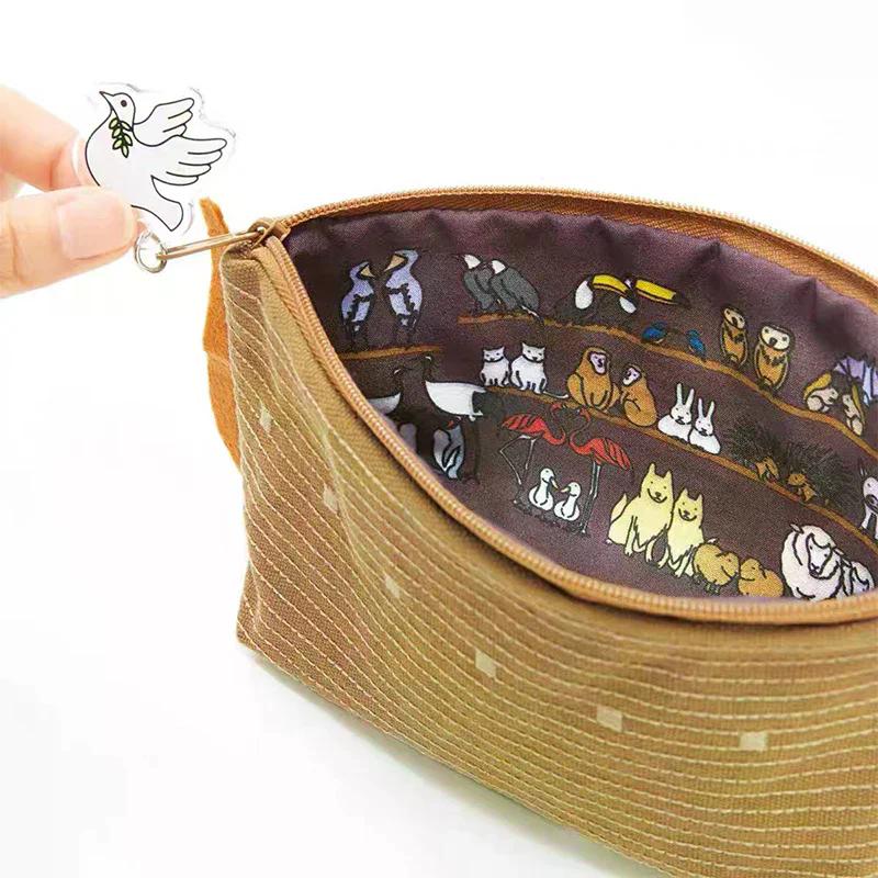 Cartoon Oceanic Big Size Portable Pencil Case; Spacious Cosmetic Bag with Cute Underwater Design