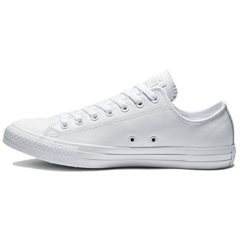 Converse Chuck Taylor All Star Leather Low Top Comfortable Leather Low Top Espadrilles Unisex Pure White