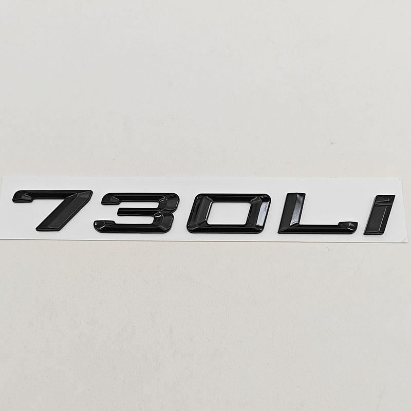 3D ABS Chrome Black Car Letters Logo 730Li 740Li Emblem Sticker Rear Trunk Badge For BMW 7 Series 730Li 740Li  Auto Accessories