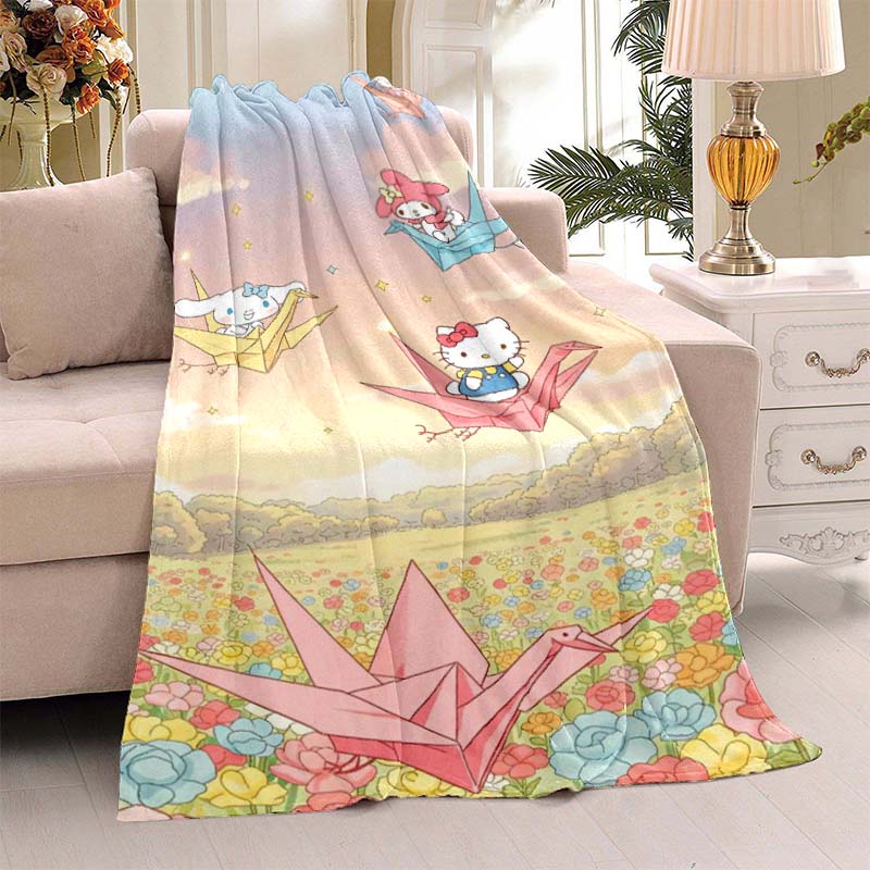 This 3D adorable Cinnamoroll cartoon flannel blanket is comfortable and soft, suitable for use in bedrooms, beds, sofas, picnics 75x90cm