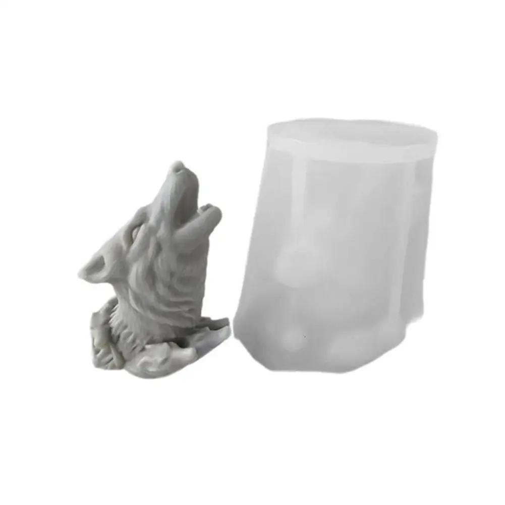Wolf's Head Silicone Molds, Mother Wolf and Wolf Cubs Candle Mold for Soap Soy Wax DIY Handcraft, Animal Resin Mold Gift R6B8