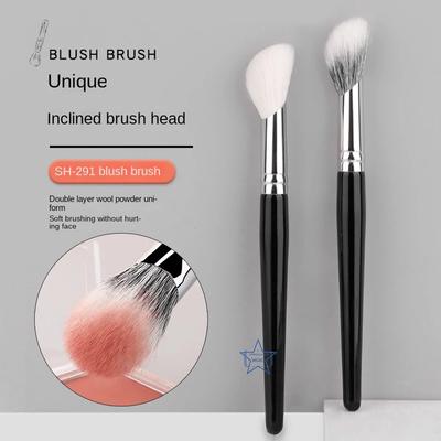 Pennello Blush in Pelo di Capra Applicazione con la Punta delle Dita Stippling Pennelli Trucco per Blush in Polvere Strumenti Trucco per Blush