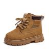 Autumn and Winter Fashion Children's Martin Boots, Girls' Boots, Boys' Cotton Boots, Fleece-lined Yellow Boots, Warm Cotton Shoes