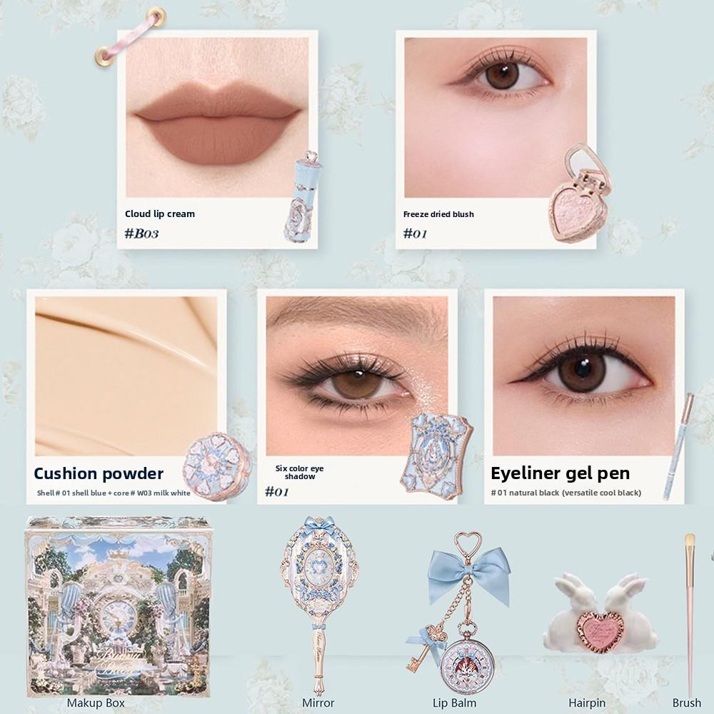 Flower Knows Garden Collection Lip Cream Blusher Air Cushion CC Cream Liquid Foundation Fruity Perfume Makeup Gift Box 10pcs