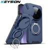 KEYSION 360° Rotating Ring Stand Phone Case for VIVO X300 Pro 5G Slide Camera Protection Magnetic Shockproof Cover for VIVO X300