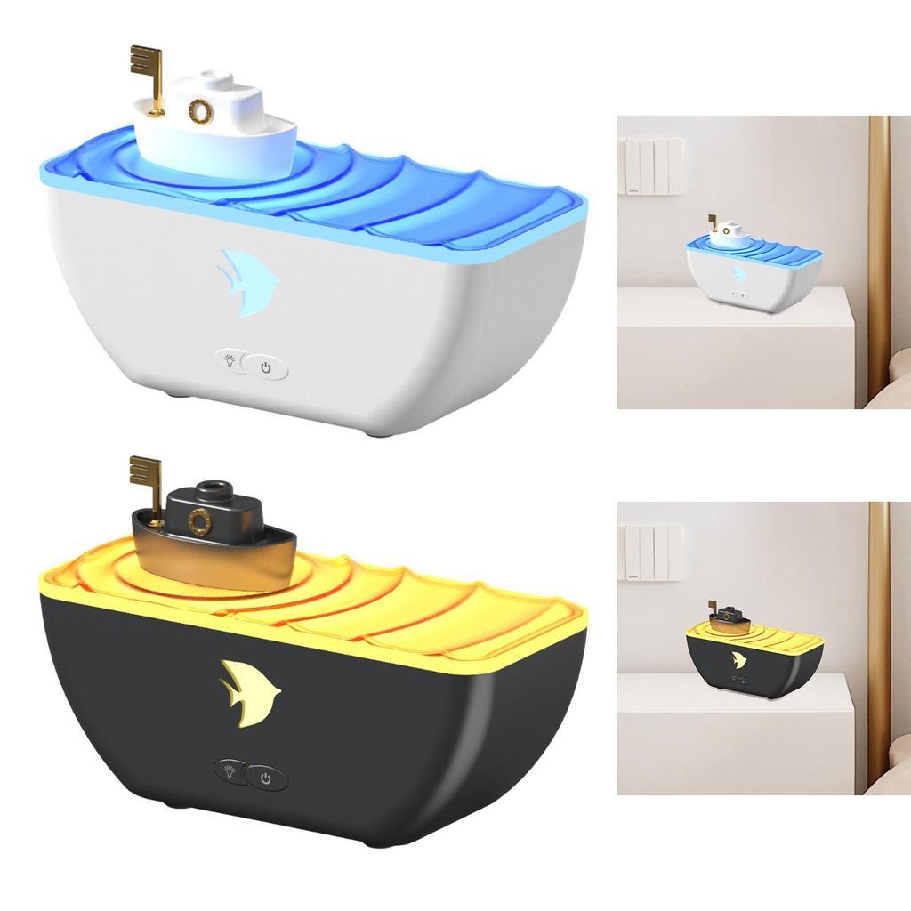 Aroma Diffuser Colorful Night Light Silent Ship Shaped 300ml Oil Diffuser Humidifier Air Diffuser for Women Bedroom SPA Mom Home