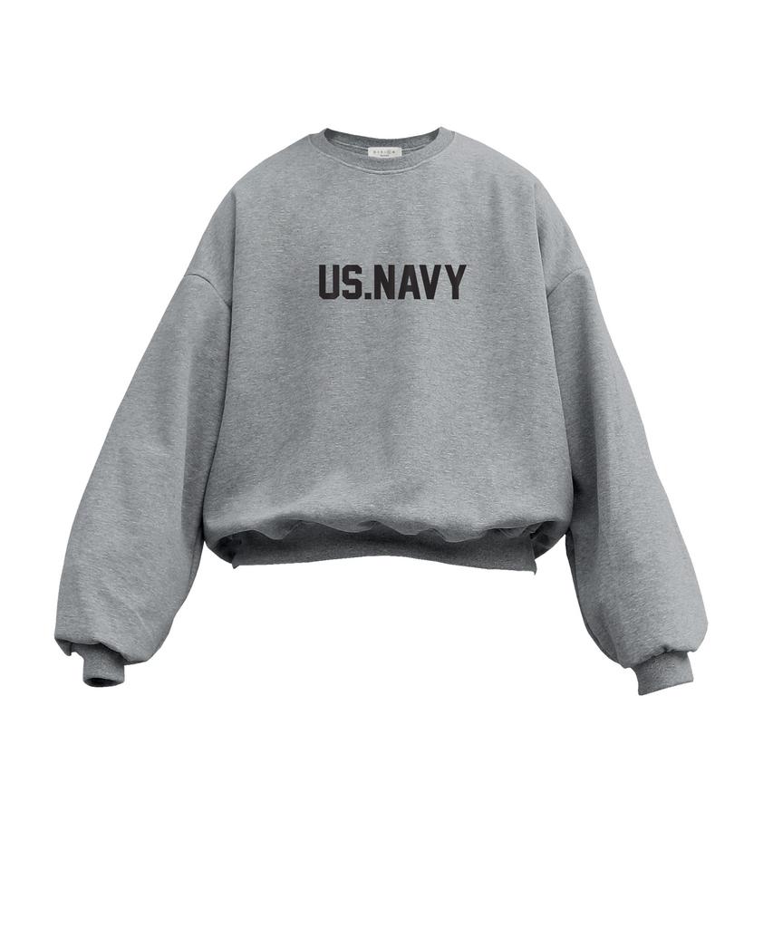 Oeta Us Double Cotton Overshoulder Balloon Fit Sweatshirt